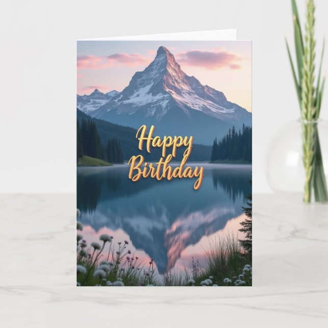 Joyful Snowy Mountain Card (Front)