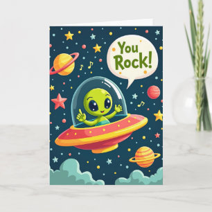 Joyful Space Ride Birthday Card