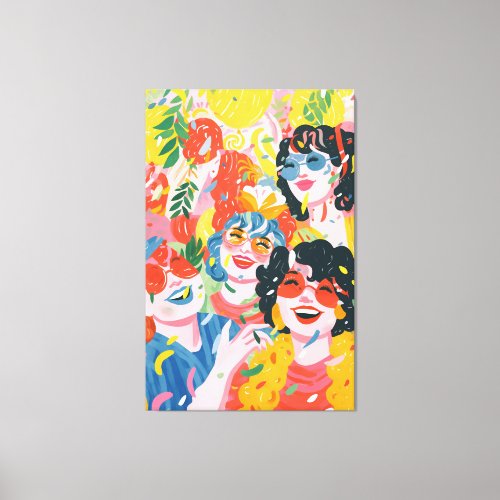 Joyful Spectrum Womens Colorful Art in Canva Canvas Print