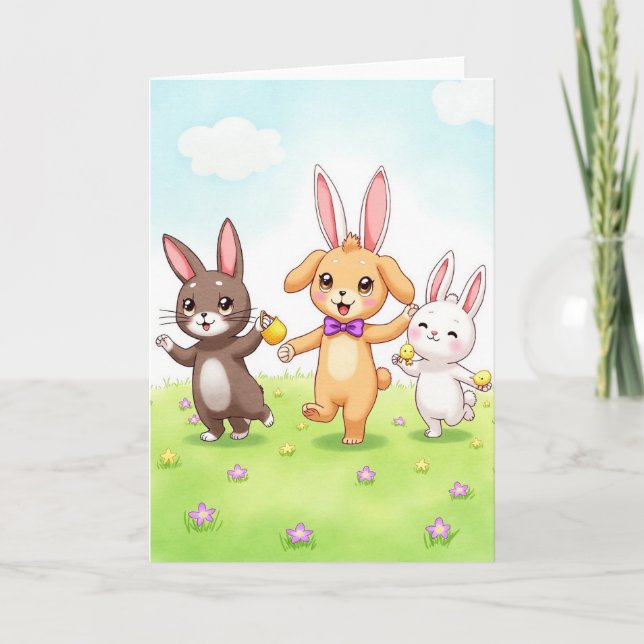 Joyful Spring Animal Friends Card (Front)