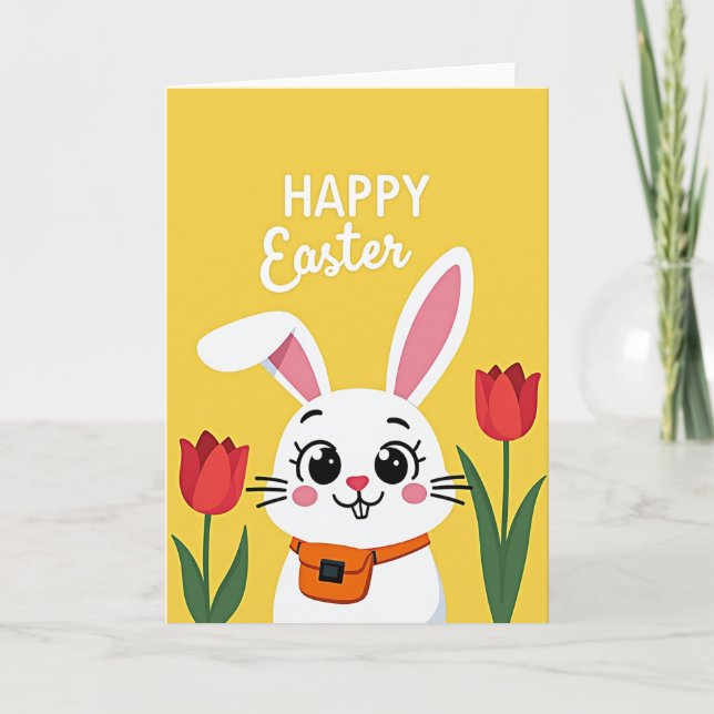 Joyful Spring Rabbit Card (Front)