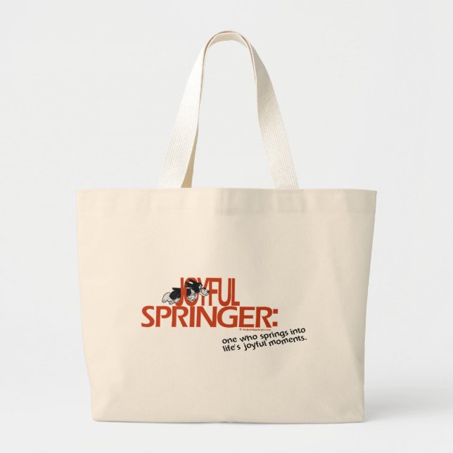 Joyful Springer Defined Large Tote Bag (Front)