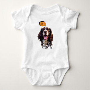 Joyful Springer Spaniel  in Watercolor Baby Bodysuit