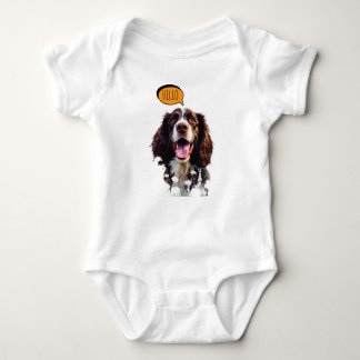 Joyful Springer Spaniel  in Watercolor Baby Bodysuit