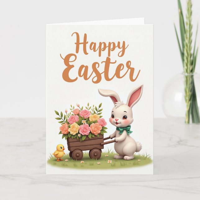 Joyful Springtime Rabbit Card (Front)