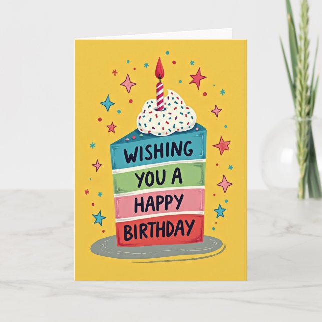 Joyful Stacked Cake Card (Front)