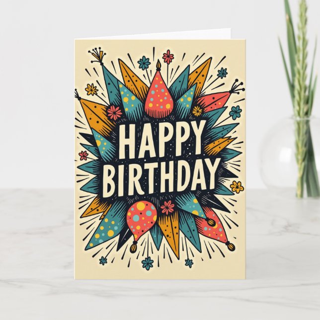 Joyful Starburst Birthday Card (Front)