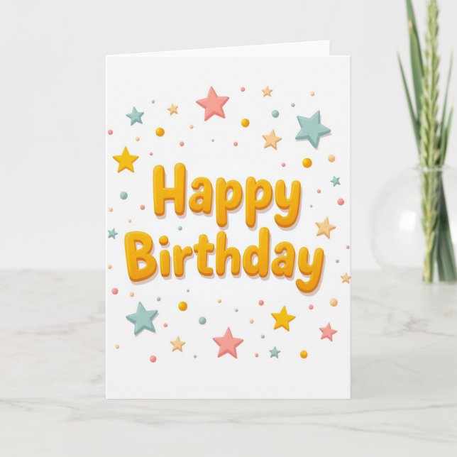 Joyful Starry Birthday Card (Front)