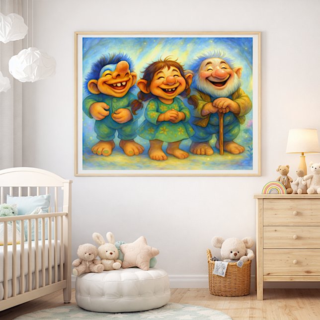 Joyful Storybook Friends Whimsical Children’s Wall Photo Print (Creator Uploaded)