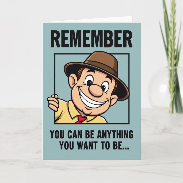 Joyful Stylized Man Birthday Card (Front)