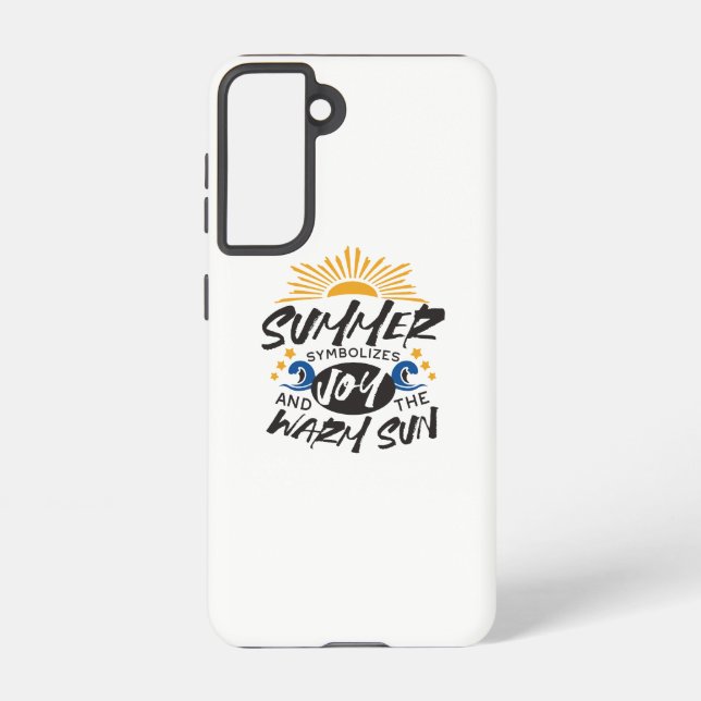 Joyful Summer Bliss - Warm Sun Quote Samsung Galaxy Case (Back)