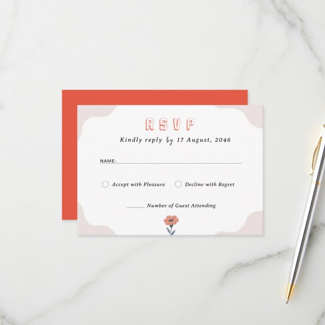 Joyful Summer Floral Wedding Invitation RSVP Cards (Front/Back In Situ)