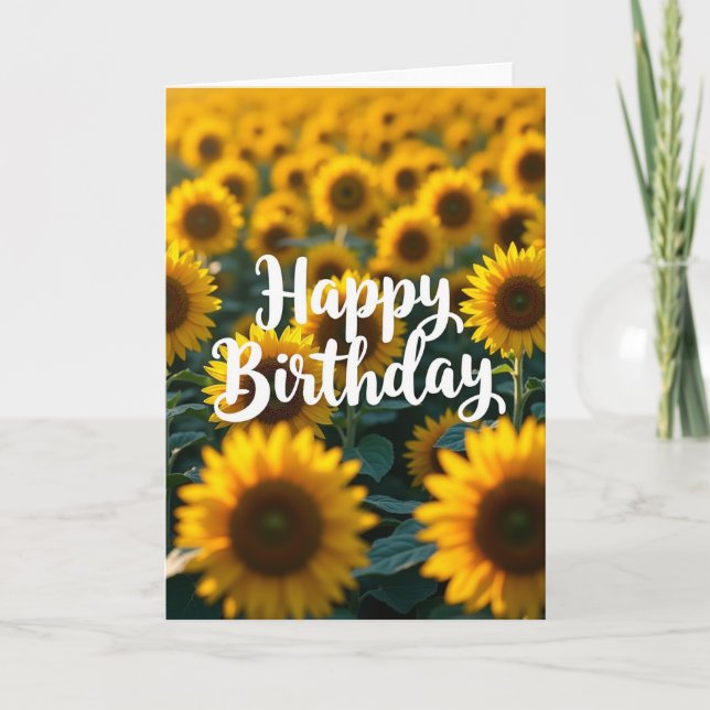 Joyful Sunflower Field Card (Front)