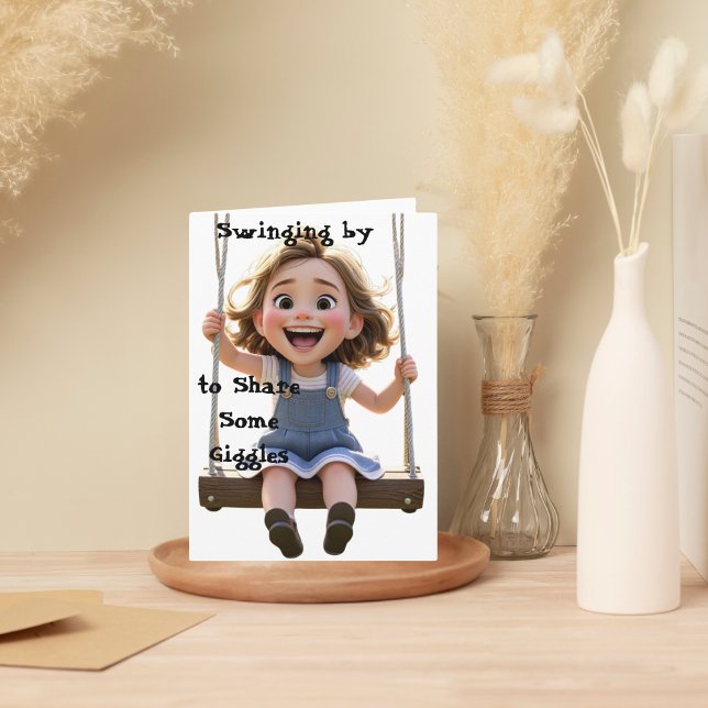 Joyful Swing - Laughter in Motion Greeting Card (Creator Uploaded)