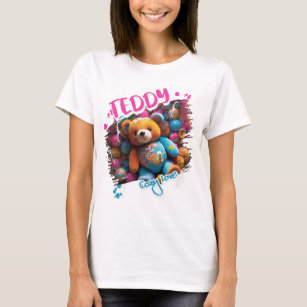 Joyful Teddy Doodle Style art T-Shirt