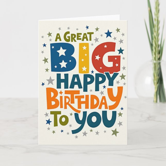 Joyful Text Birthday Card (Front)