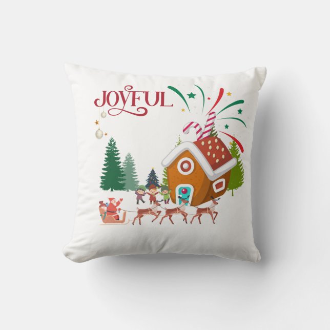 joyful throw pillow (Front)