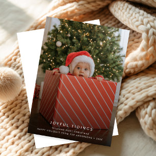 Joyful Tidings Baby’s First Christmas Photo Holiday Card