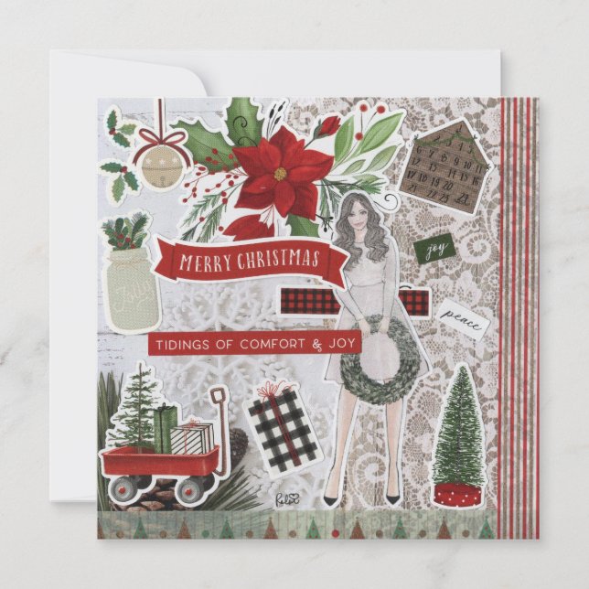 Joyful Tidings Christmas Flat Greeting Card (Front)