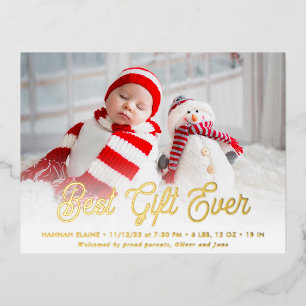 Joyful tidings holiday birth announcement
