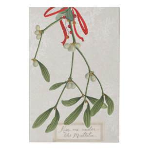 Joyful Tidings Kiss Me Under The Mistletoe Faux Canvas Print
