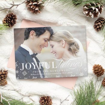 Joyful Tidings Newlywed First Christmas Card by BanterandCharm at Zazzle