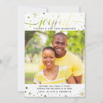 Joyful Tidings Photo Color-Matching Text Effect Holiday Card