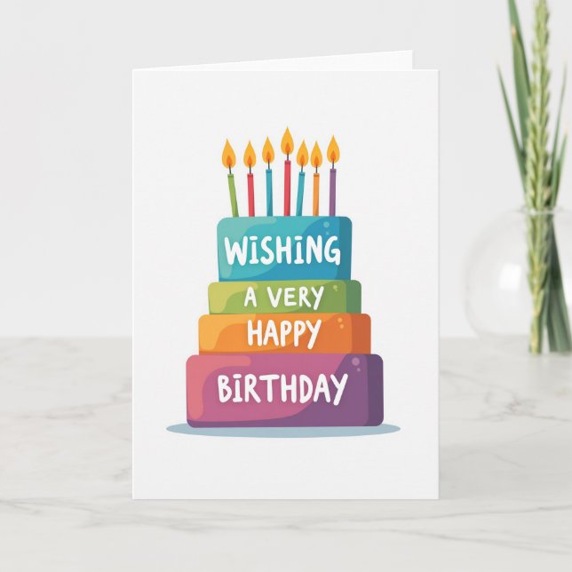 Joyful Tiered Cake Card (Front)