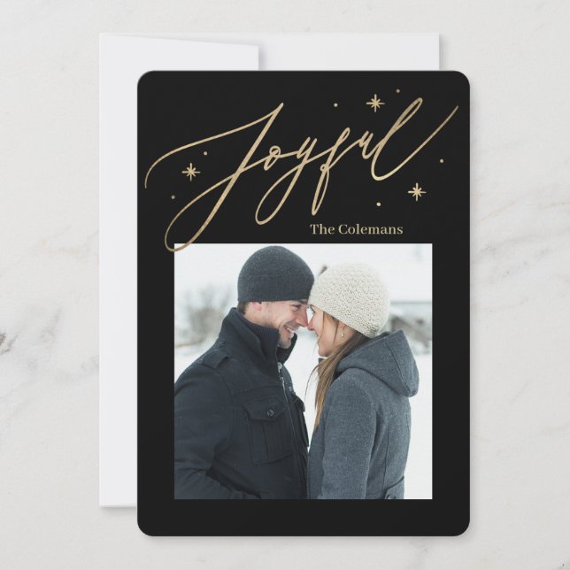 Joyful Times 1 Photo Holiday Card (Front)