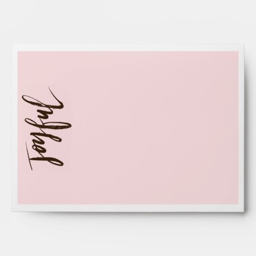 Joyful Trendy Typography Blush Pink Christmas Envelope
