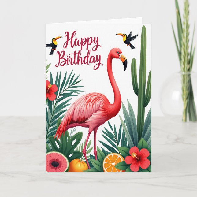 Joyful Tropical Bird Card (Front)