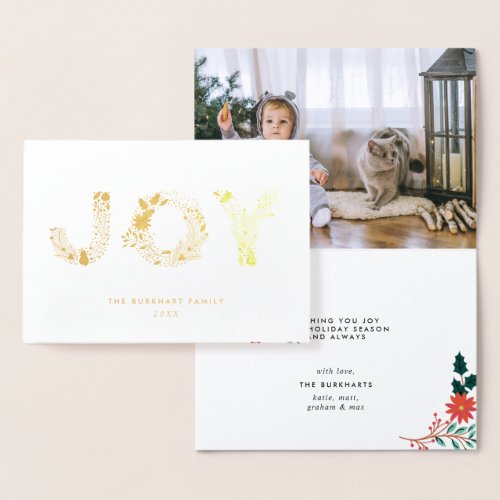 Joyful Type  Christmas Photo Gold Foil Card