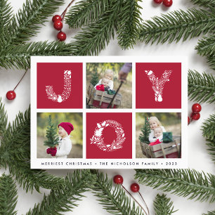 Joyful Type Three Photo Holiday Card