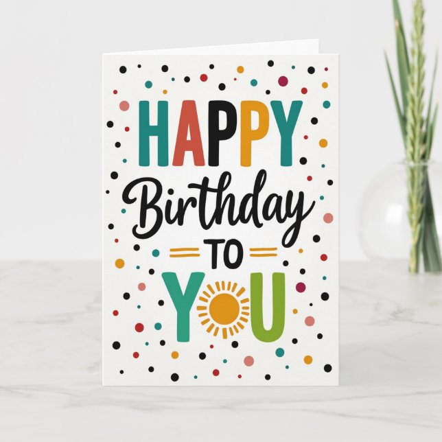 Joyful Typography Birthday Card (Front)
