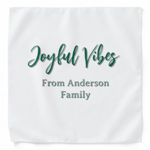 Joyful vibes christmas green holiday family name bandana