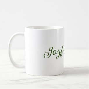 Joyful vibes christmas green holiday family name coffee mug