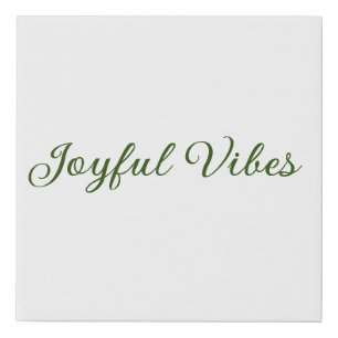 Joyful vibes christmas green holiday family name faux canvas print