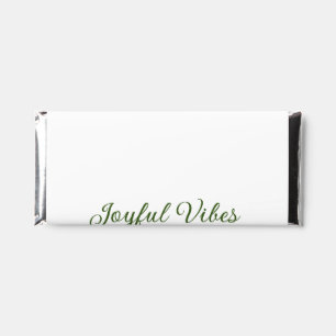 Joyful vibes christmas green holiday family name hershey bar favors