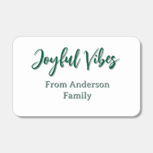 Joyful vibes christmas green holiday family name matchboxes