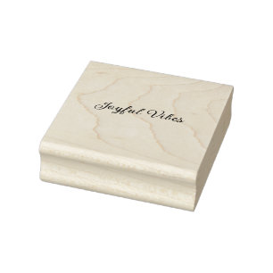 Joyful vibes christmas green holiday family name rubber stamp