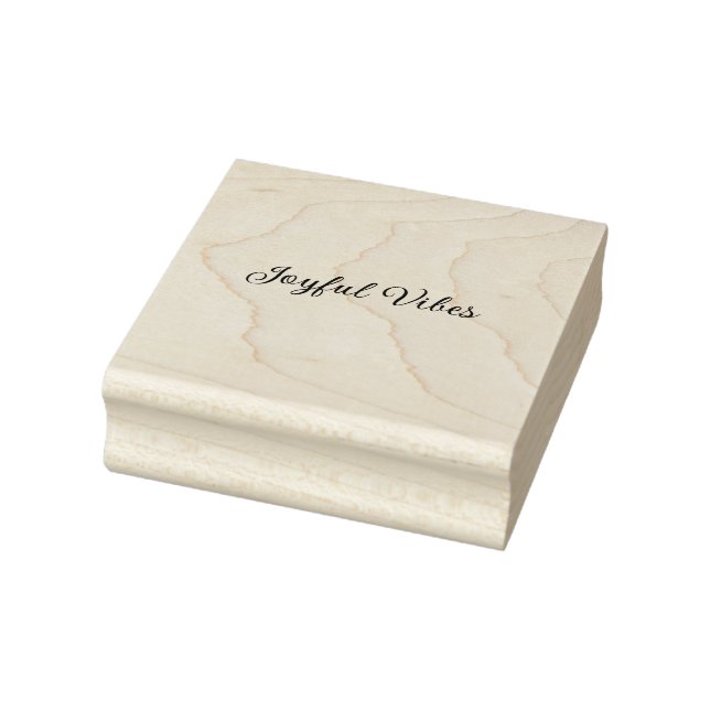 Joyful vibes christmas green holiday family name rubber stamp (Stamp)