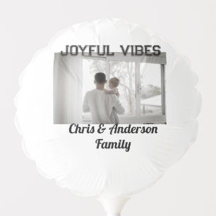 Joyful Vibes father son family Christmas holiday p Balloon