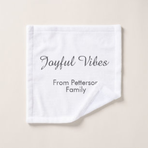 Joyful Vibes red Christmas add family name date  Wash Cloth