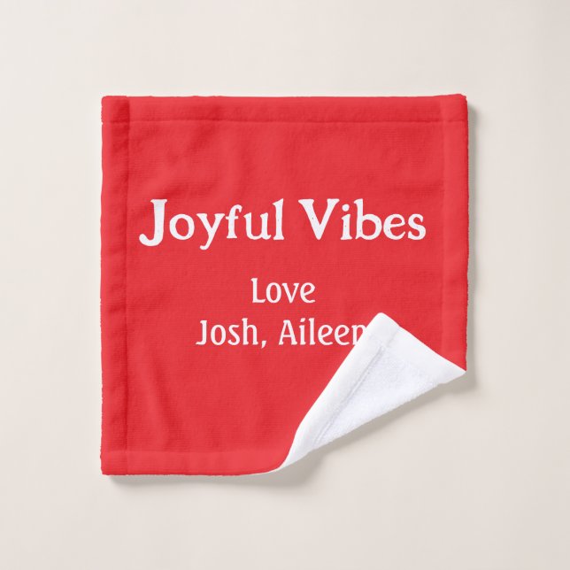 Joyful Vibes red Christmas holidays love family si Wash Cloth (Wash Cloth)