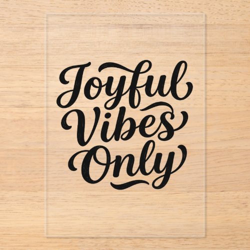 Joyful Vibes Typography Acrylic Invitations