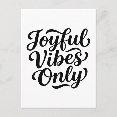 Joyful Vibes Typography Postcard