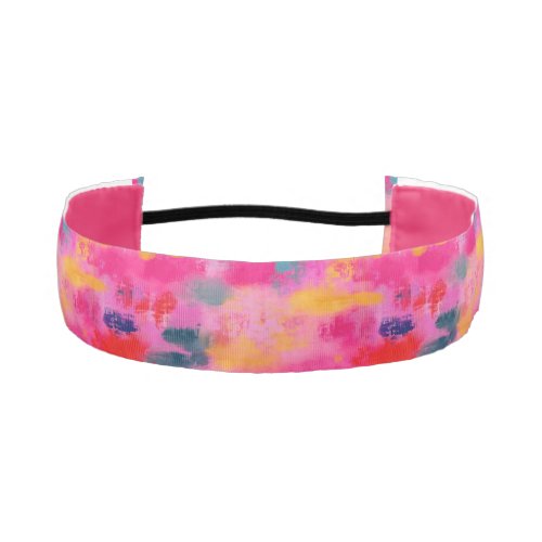 Joyful Vibrant Abstract Pink  Athletic Headband