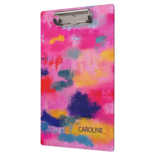 Joyful Vibrant Abstract Pink Clipboard