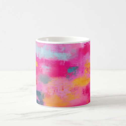 Joyful Vibrant Abstract Pink Coffee Mug