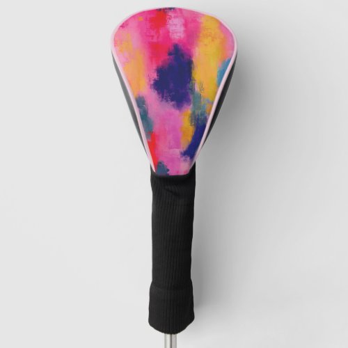 Joyful Vibrant Abstract Pink Golf Head Cover